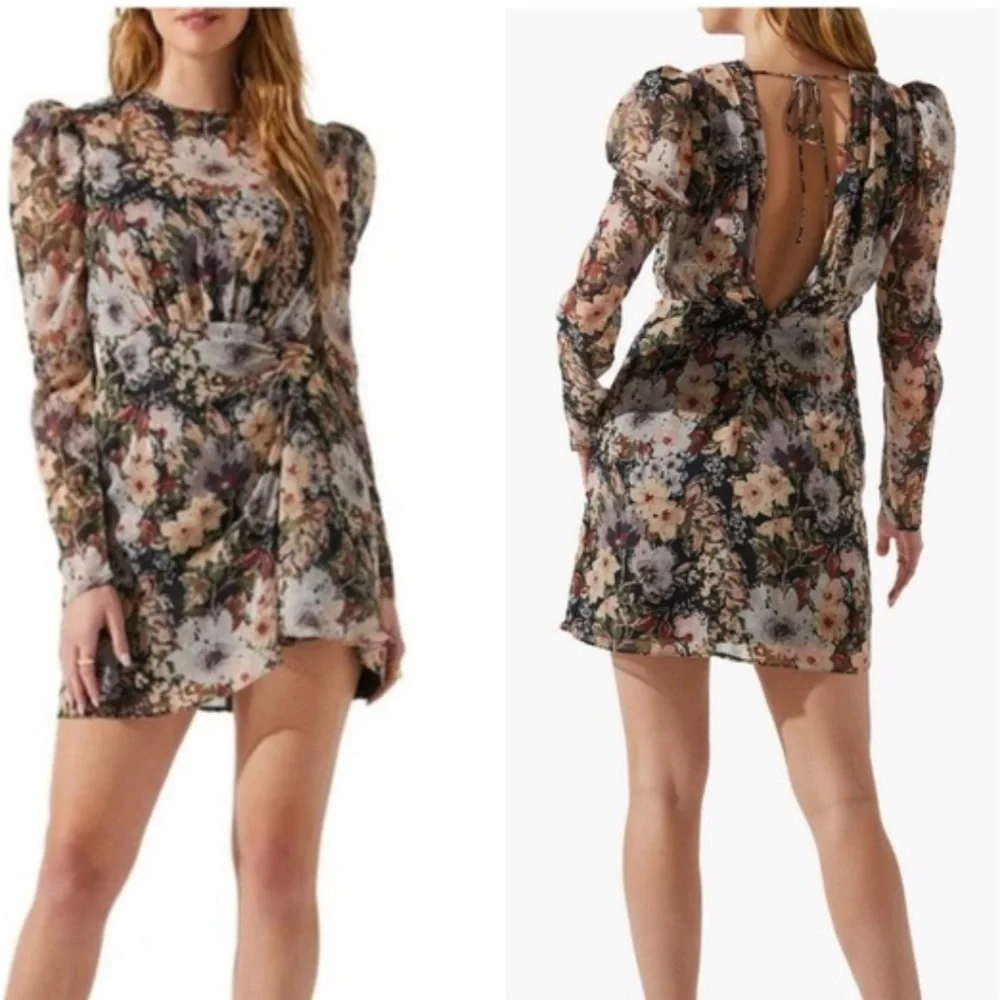 ASTR The Label, Floral Long Sleeve Dress - Picture 4 of 17